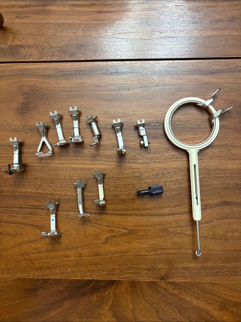 Bernina old style Assorted Sewing Machine Presser Feet Set with Hoop 12 piece